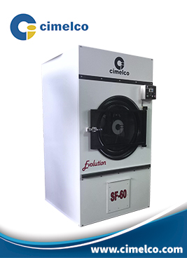 Secadora industrial de ropa modelo SF marca Cimelco nacional. Vapor, electrica o gas. Lavanderia comercial industrial.